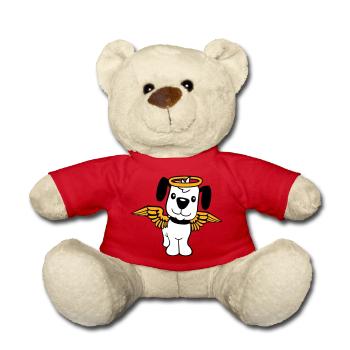 Chien Ange Halo Ailes Ange Ciel - Nounours - rouge - Devant
