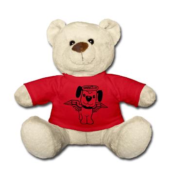 Chien Ange Halo Ailes Ange Ciel - Nounours - rouge - Devant