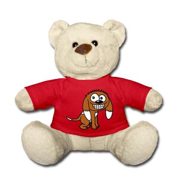 Dog looks funny grin happy smile fun - Teddy Bear - red - Front