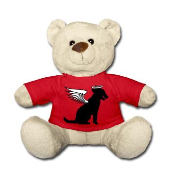Chien Ange Halo Ailes Ange Ciel - Nounours - rouge - Devant
