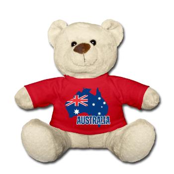Drapeau australien, fierté australienne - Nounours - rouge - Devant