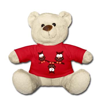 3 hiboux fous différents particulièrement drôles équipe de branche - Nounours - rouge - Devant