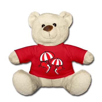 2 Fliegende Raupen Regenschirm Team Freunde Urlaub - Teddy - Rot - Vorne