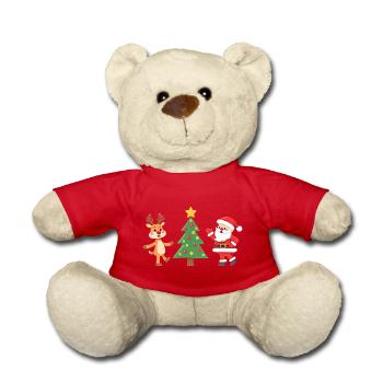Arbre de Noël renne et Père Noël pour Noël - Nounours - rouge - Devant