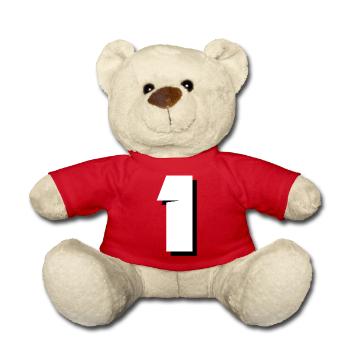 Number 1 number 1 bib the best all - Teddy Bear - red - Front
