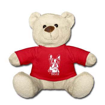 Boston Terrier loved by a Bostie Dog Wilsigns - Teddy Bear - red - Front