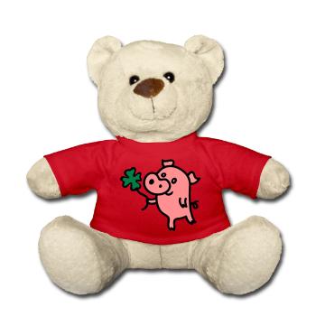 Schweinchen Klee 3 - Teddy - Rot - Vorne