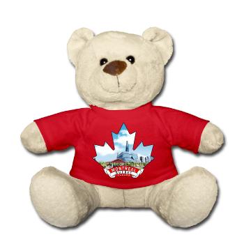 Montreal, Quebec Canada Maple Leaf - Teddy Bear - red - Front