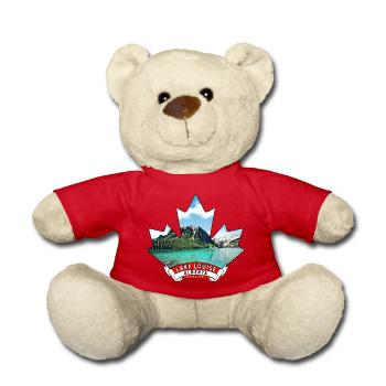 Lake Louise, Alberta Canada Maple Leaf - Teddy Bear - red - Front