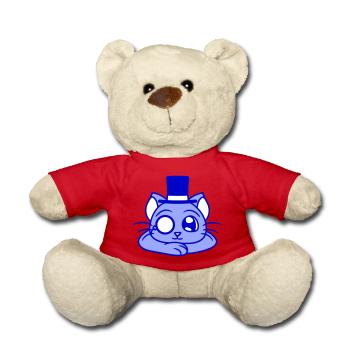 Sir Cat Gentleman Chapeau haut de forme Monocle Rich Gentleman - Nounours - rouge - Devant