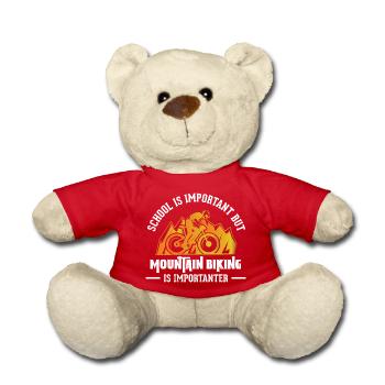 Mountain Bike MTB Vintage Slogan Funny - Teddy Bear - red - Front