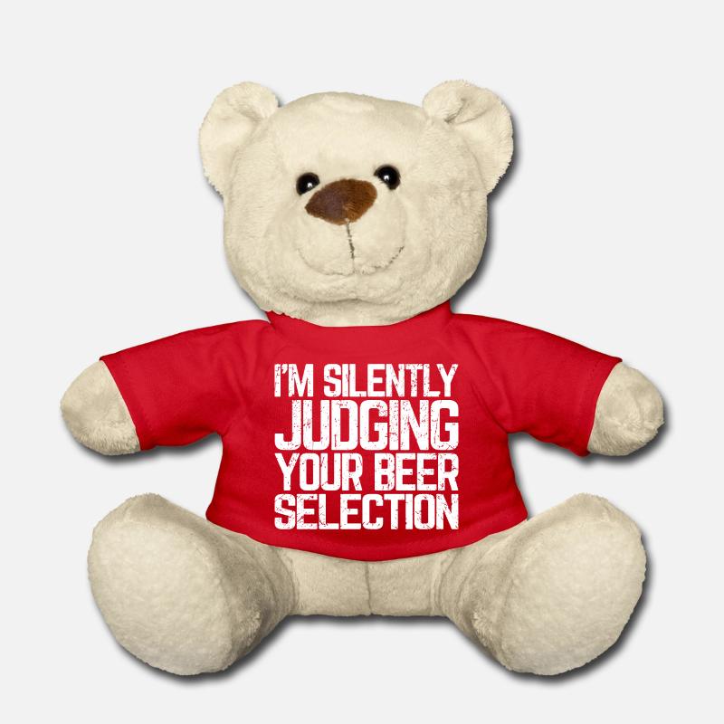 Silently Judging Beer Selection St. Patrick's Day - Teddy Bear - red