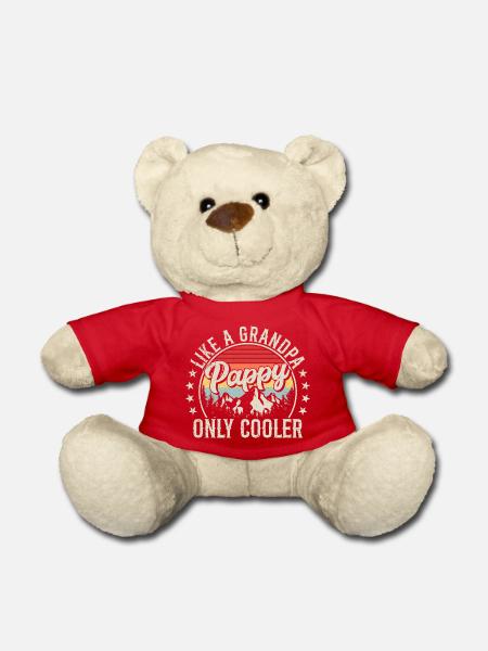 Like A Grandpa Pappy Only Cooler Retro Fathers Day - Teddy Bear - red