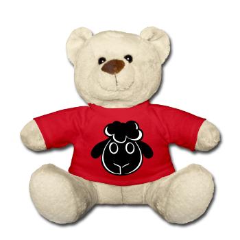 Schwarzes Schaf Gesicht Kopf Klein Süß Niedlich - Teddy - Rot - Vorne