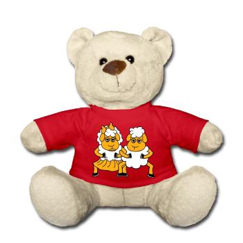 2 Schafe Pärchen Müde Gelangweilt Freunde Verliebt - Teddy - Rot - Vorne