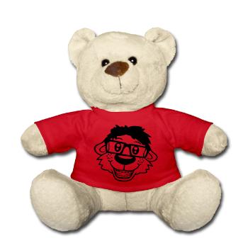 chien nerd hornglasses geek bretelles intelligent drôle - Nounours - rouge - Devant
