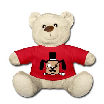 Chien M. Sir Cylindre Chapeau Monocle Lunettes Empire - Nounours - rouge - Devant
