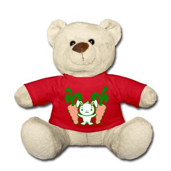 Bunny Two Large Huge Carrots Carrots Harvest Sweet - Teddy Bear - red - Front