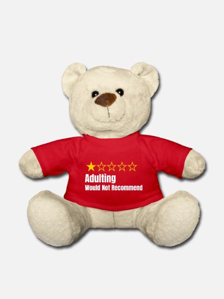 Adulting - Je ne le recommanderais pas - une étoile - Nounours - rouge