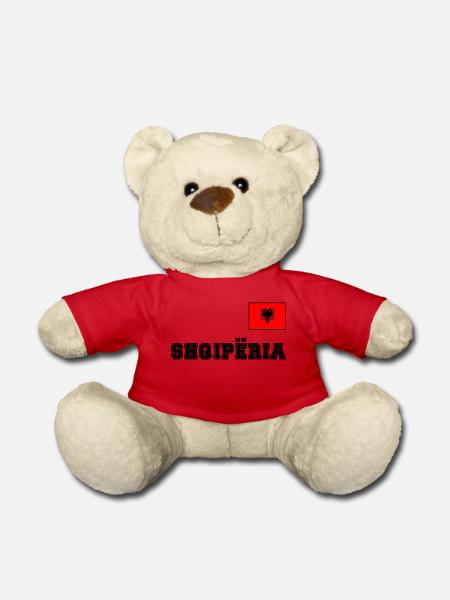 Albanien – Shqipëria mit Fahne Flagge auf Brust - Teddy - Rot