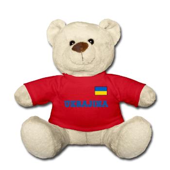 Ukraine Jersey Look – UKRAJINA with Flag Flag - Teddy Bear - red - Front