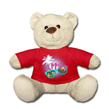 Sunglasses Palm Summer Party pink mint - Teddy Bear - red - Front