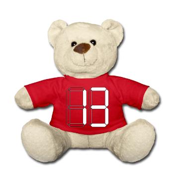 NUMÉRO 13 Treize Cadeaux d’anniversaire numériques - Nounours - rouge - Devant