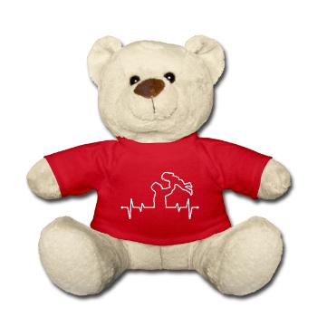 Father And Daughter Heart Rate - Teddy Bear - red - Front