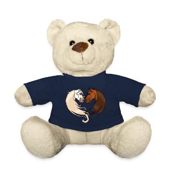Chevaux amoureux bai-gris - Nounours - bleu marine - Devant