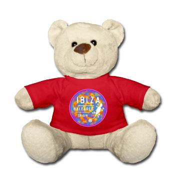 Colored Ibiza Balearic Islands Island Illustration - Teddy Bear - red - Front