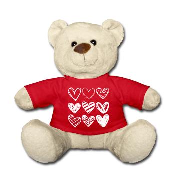 Doodle Hearts Sketchset - Nounours - rouge - Devant