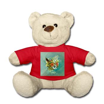 Die Schönheit von Vögeln und Blumen zusammen. - Teddy - Rot - Vorne