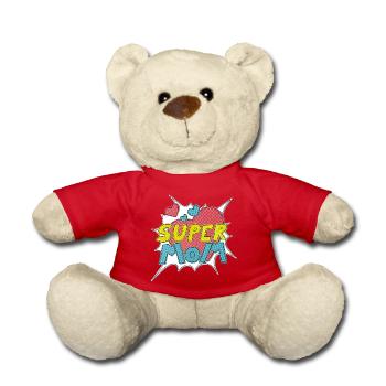 Muttertag supermom Super Mom beste Mutter Comic - Teddy - Rot - Vorne