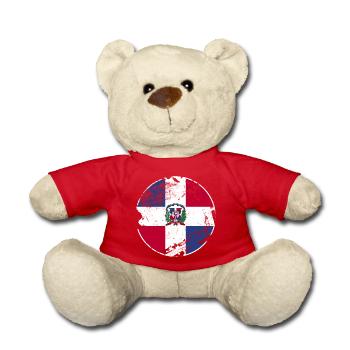 Dom Rep Vintage Drapeau Dominicain - Nounours - rouge - Devant
