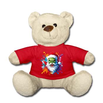 12 Zombie Screaming Santa Claus Paint Drops - Teddy Bear - red - Front