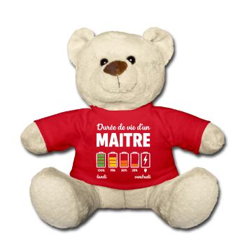 Maitre D'école Pour Fin D'année Scolaire - Nounours - rouge - Devant