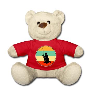 Papa Fisherman Retro Vintage Angelpapa - Teddy - Rot - Vorne