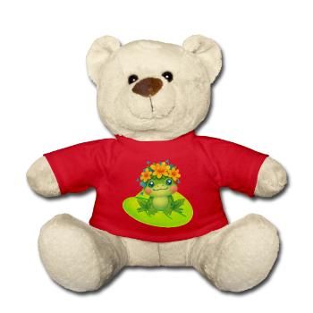 Grenouille mignonne avec une couronne de fleurs - Nounours - rouge - Devant