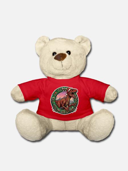 Raptor-Weihnachtskranz Dino-Festlich - Teddy - Rot