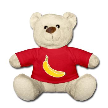 Yellow Banana – Minimalist Fruity Illustration - Teddy Bear - red - Front