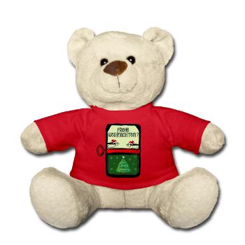 Frohe Weihnachten Fische - Teddy - Rot - Vorne