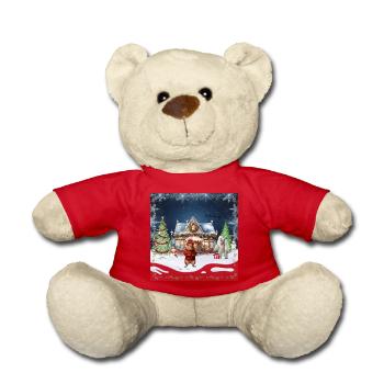 Verrücktes Weihnachtscafé - Teddy - Rot - Vorne