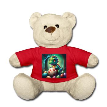 Cute Dinosaur Red Eyes Easter - Teddy Bear - red - Front