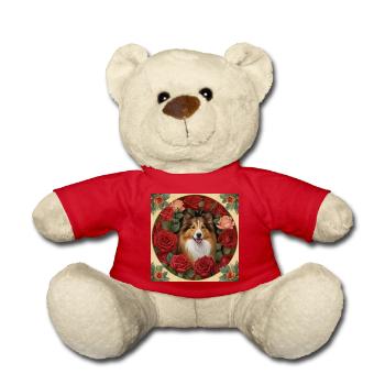colley et roses rouges - Nounours - rouge - Devant