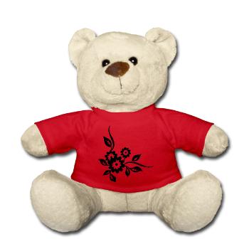 Schwarze Blüten - Teddy - Rot - Vorne