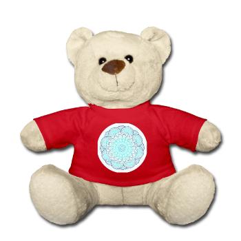 Mandala in turquoise blue - Teddy Bear - red - Front