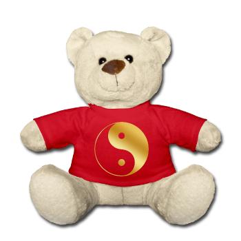 Yin Yang gold - Teddy Bear - red - Front
