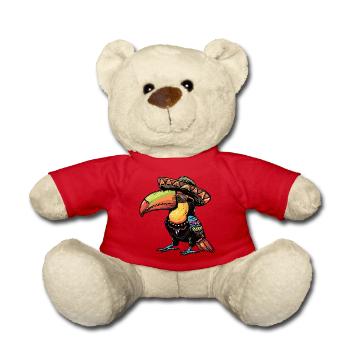 Toucan Bird Comic Funny Sombrero - Teddy Bear - red - Front