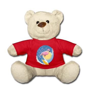 Flamant rose surfeur - Nounours - rouge - Devant