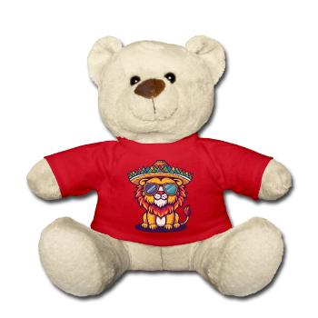 Lion Bande Dessinée Drôle Sombrero - Nounours - rouge - Devant